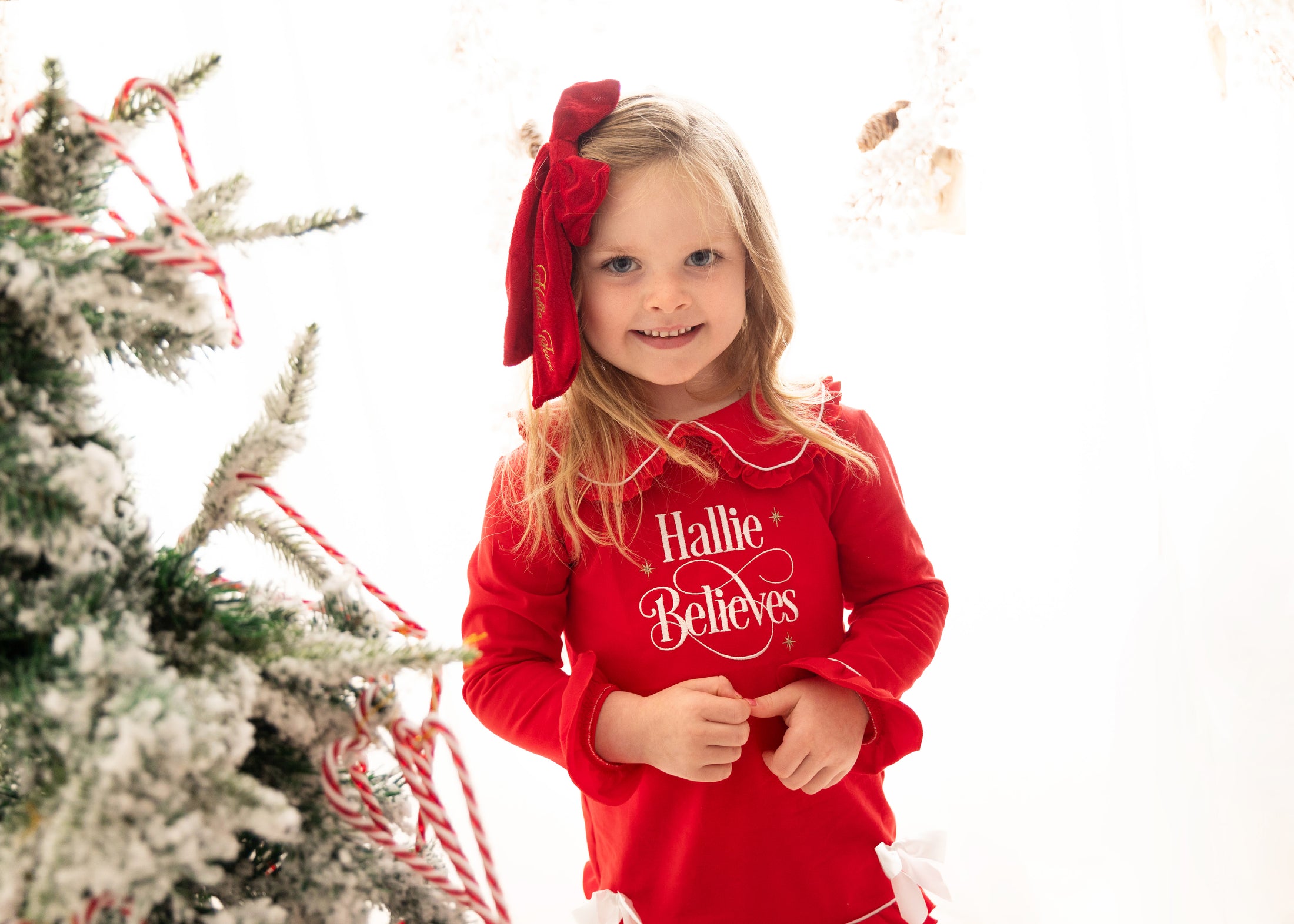 Believes Frills - Peter Pan Collar Christmas Embroidered Initial Pyjamas