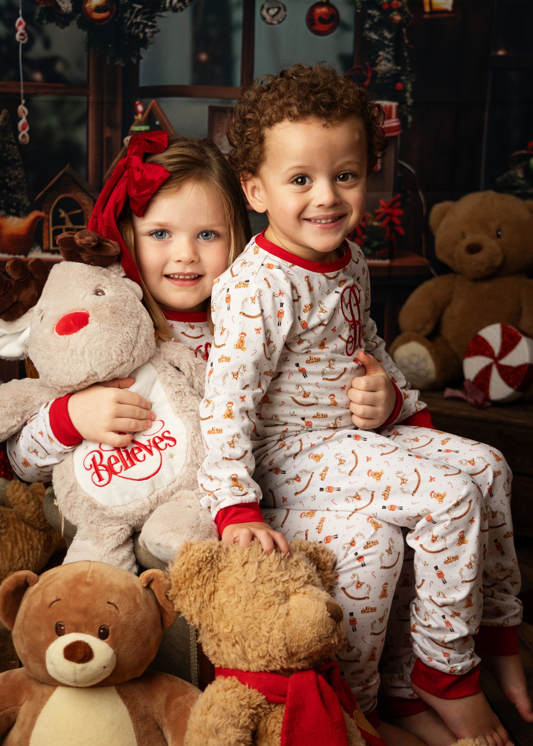 Exclusive Nut Cracker & Horse Print - Christmas Embroidered Initial Pyjamas