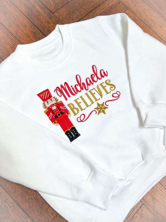 Embroidered Nut Cracker Believes Sweatshirt / Jumper