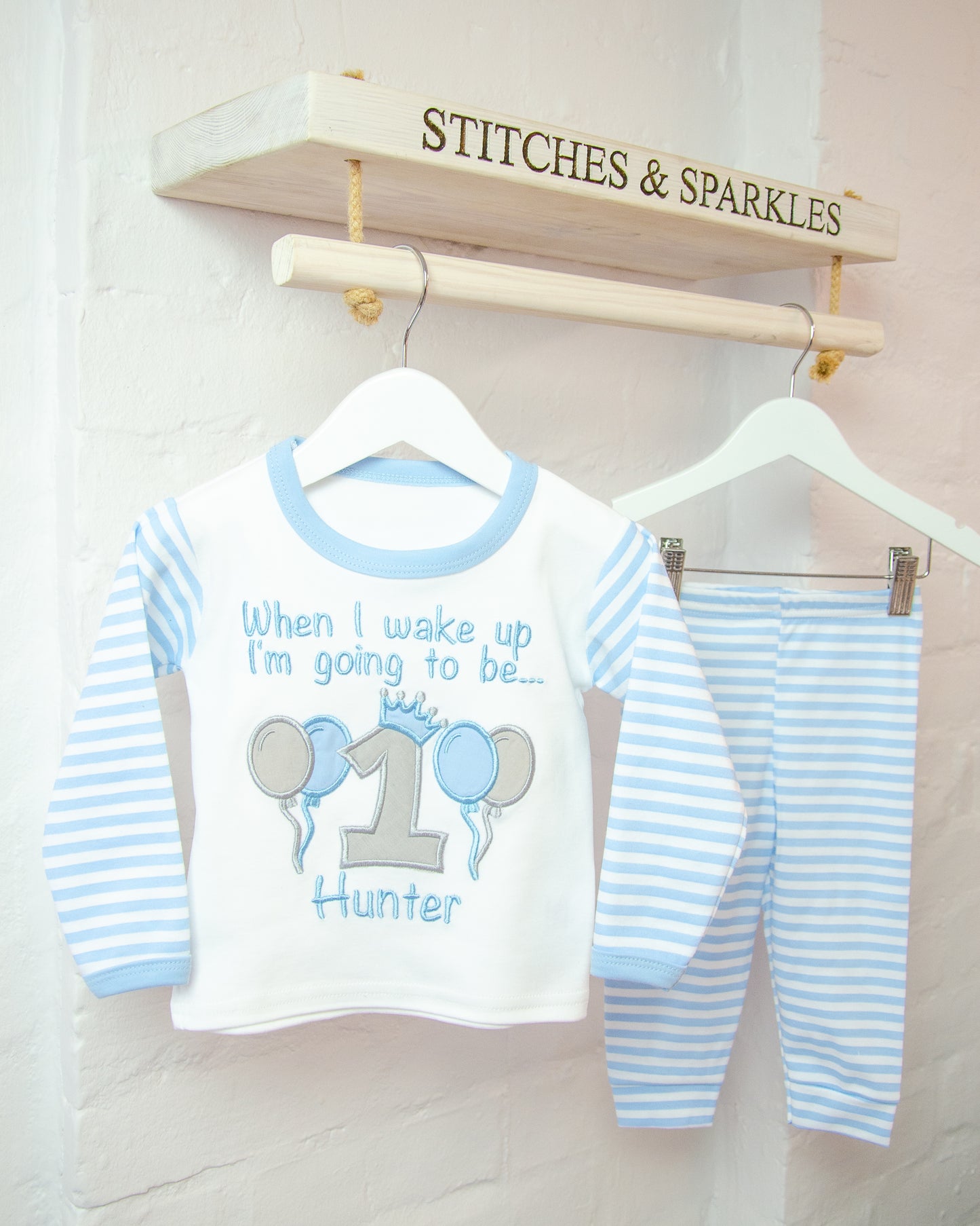 Birthday Eve Balloon - Embroidered Lounge Pyjama Set