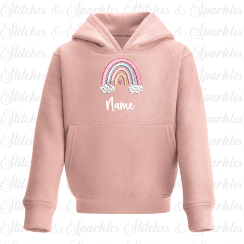 Hoodie - Embroidered Boho Rainbow