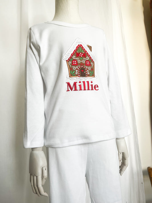 Embroidered Gingerbread house Christmas Lounge Set