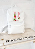 Load image into Gallery viewer, Strawberry Initial / Letter - Embroidered Backpack