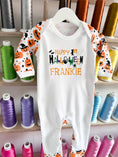 Load image into Gallery viewer, Embroidered Happy 1st Halloween Spooky Romper
