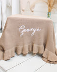 Load image into Gallery viewer, Ruffle Knitted Baby Blanket - Embroidered