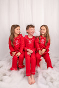 Load image into Gallery viewer, Exclusive Aliyah Frills - Peter Pan Collar Christmas Embroidered Initial Pyjamas