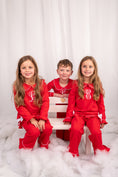 Load image into Gallery viewer, Exclusive Aliyah Frills - Peter Pan Collar Christmas Embroidered Initial Pyjamas