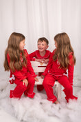 Load image into Gallery viewer, Exclusive Aliyah Frills - Peter Pan Collar Christmas Embroidered Initial Pyjamas