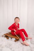 Load image into Gallery viewer, Exclusive Amari - Peter Pan Collar Christmas Embroidered Initial Pyjamas