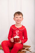 Load image into Gallery viewer, Exclusive Amari - Peter Pan Collar Christmas Embroidered Initial Pyjamas