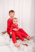 Load image into Gallery viewer, Exclusive Amari - Peter Pan Collar Christmas Embroidered Initial Pyjamas