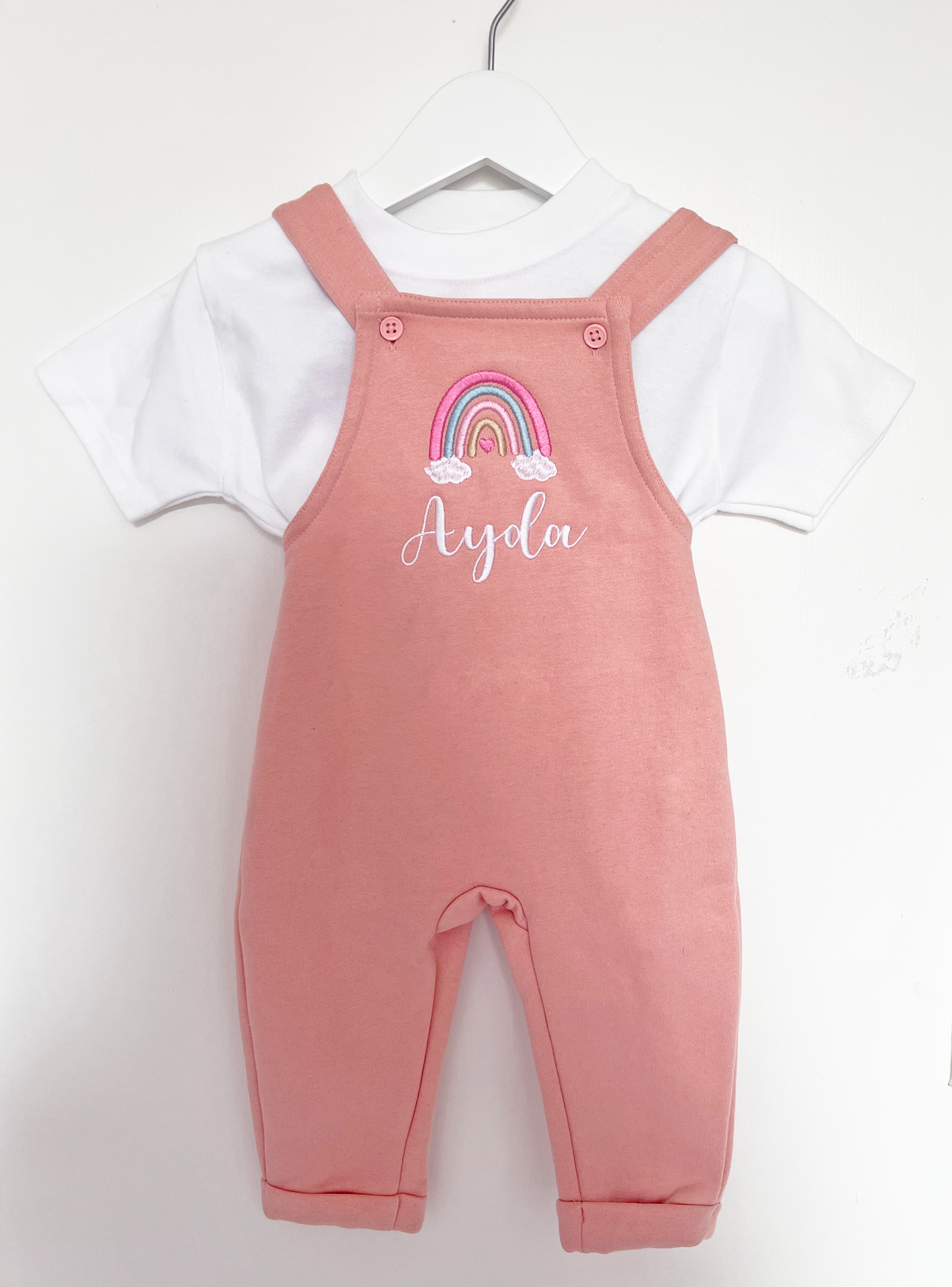 Overalls - Embroidered Boho Rainbow