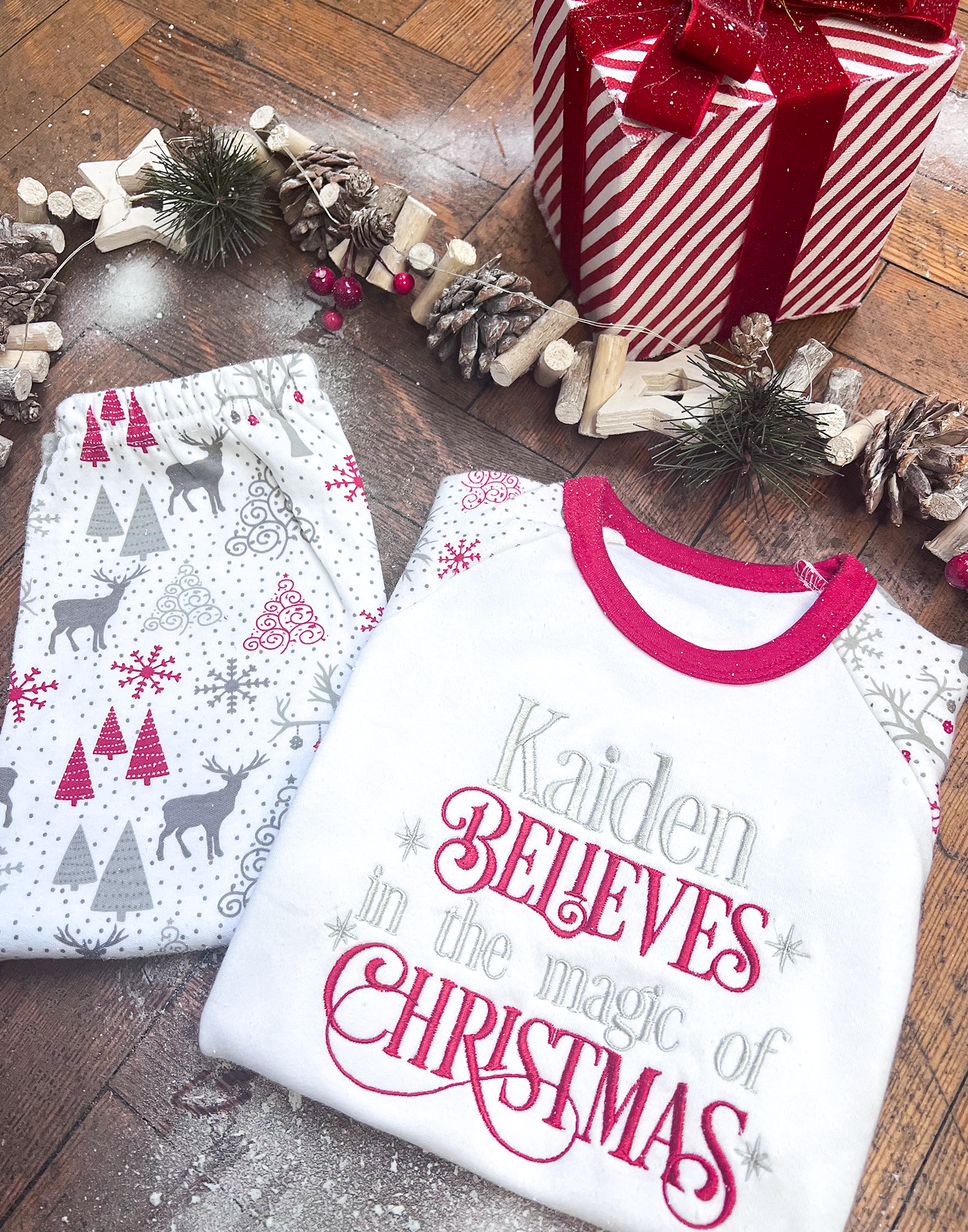 Believes in the Magic of Christmas - Embroidered Pyjamas Kids & Adults
