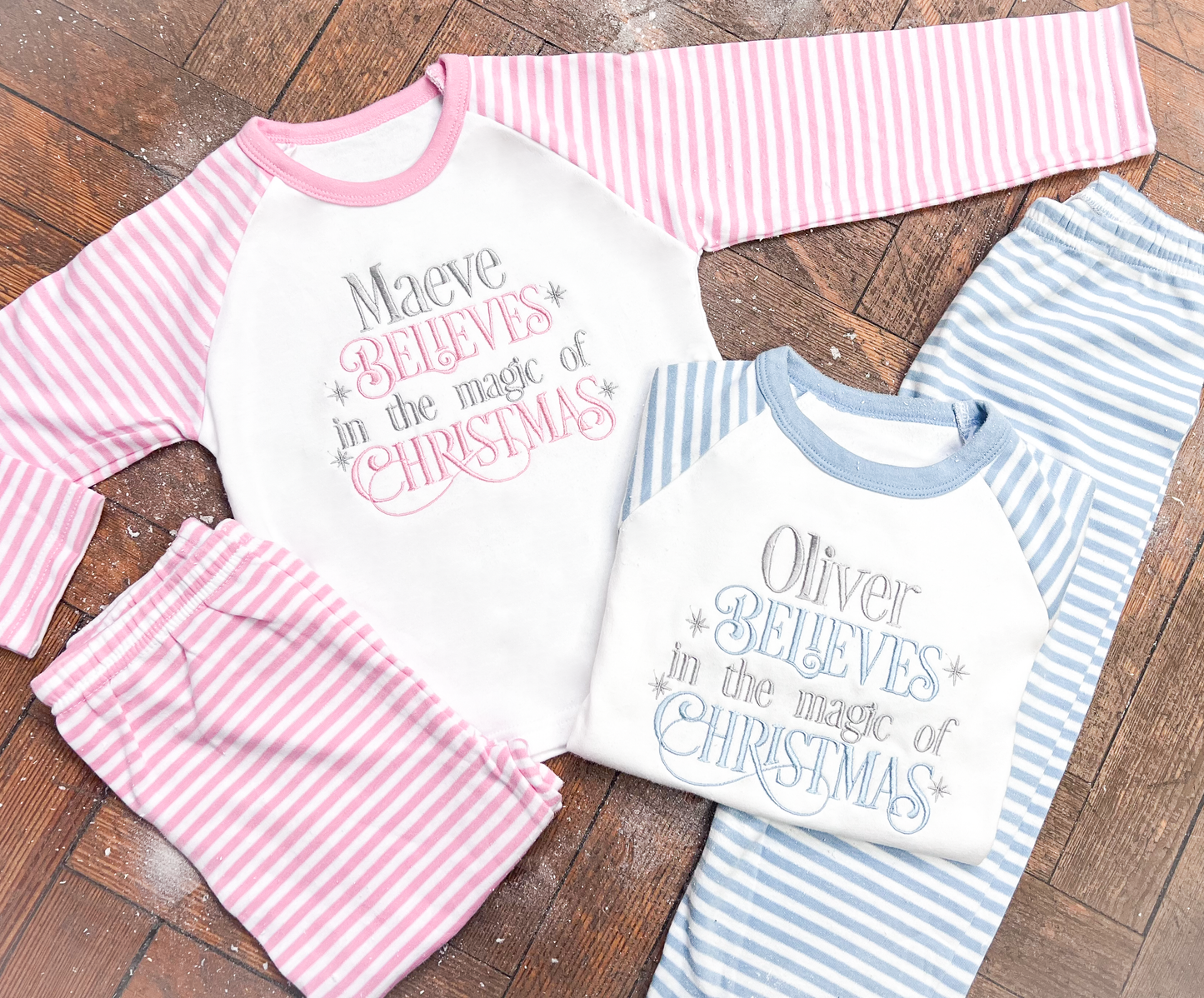 Kids Embroidered Believes in the Magic of Christmas Pyjamas