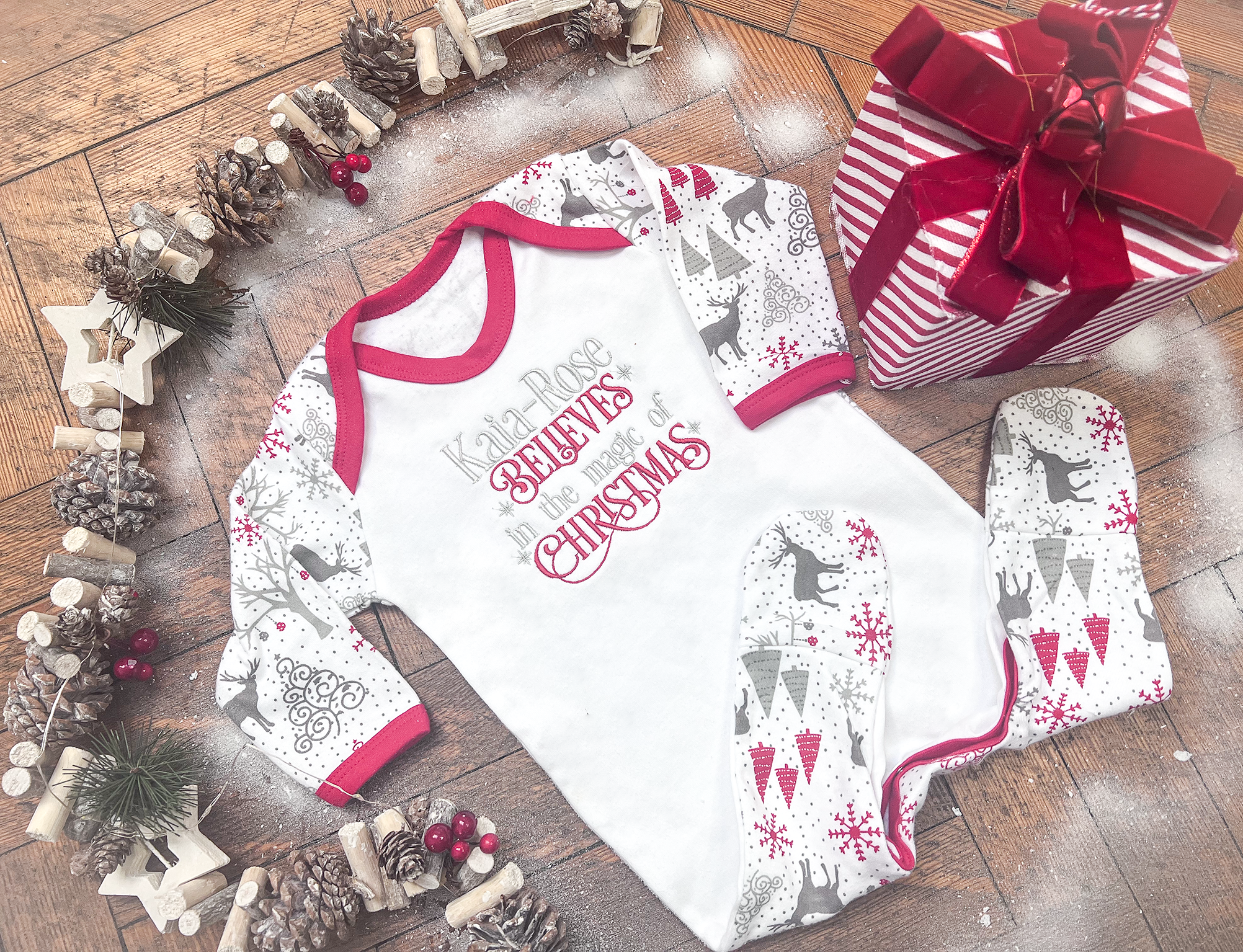 Embroidered Believes in the Magic Christmas Romper