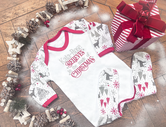 Embroidered Believes in the Magic Christmas Romper