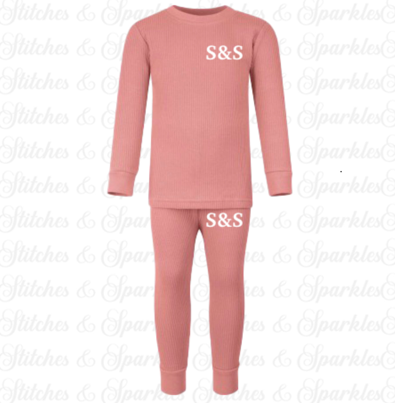 Embroidered Ribbed Loungewear - Small Left Chest Personalisation