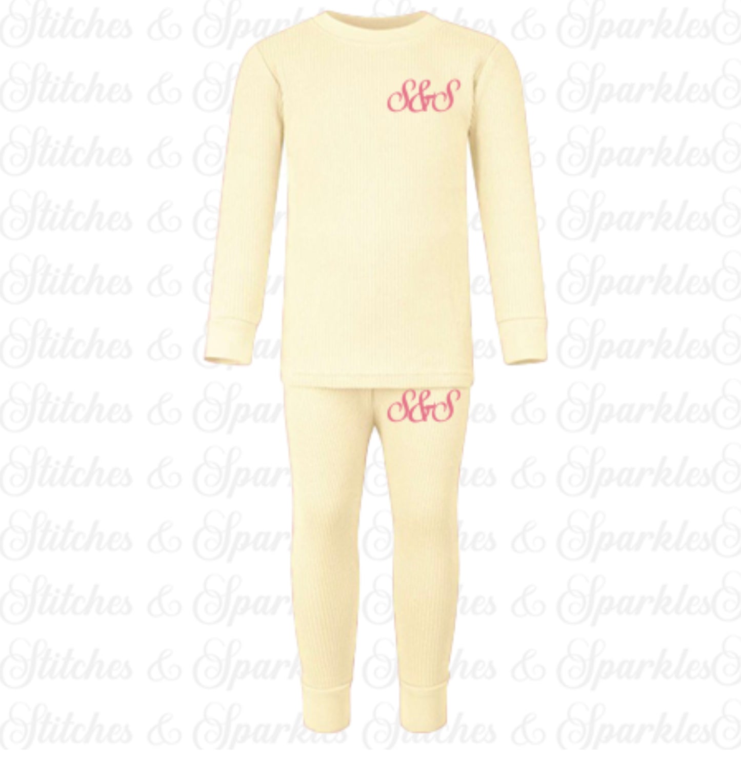Embroidered Ribbed Loungewear - Small Left Chest Personalisation