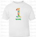 Load image into Gallery viewer, Embroidered Dinosaur Birthday Age T-shirt