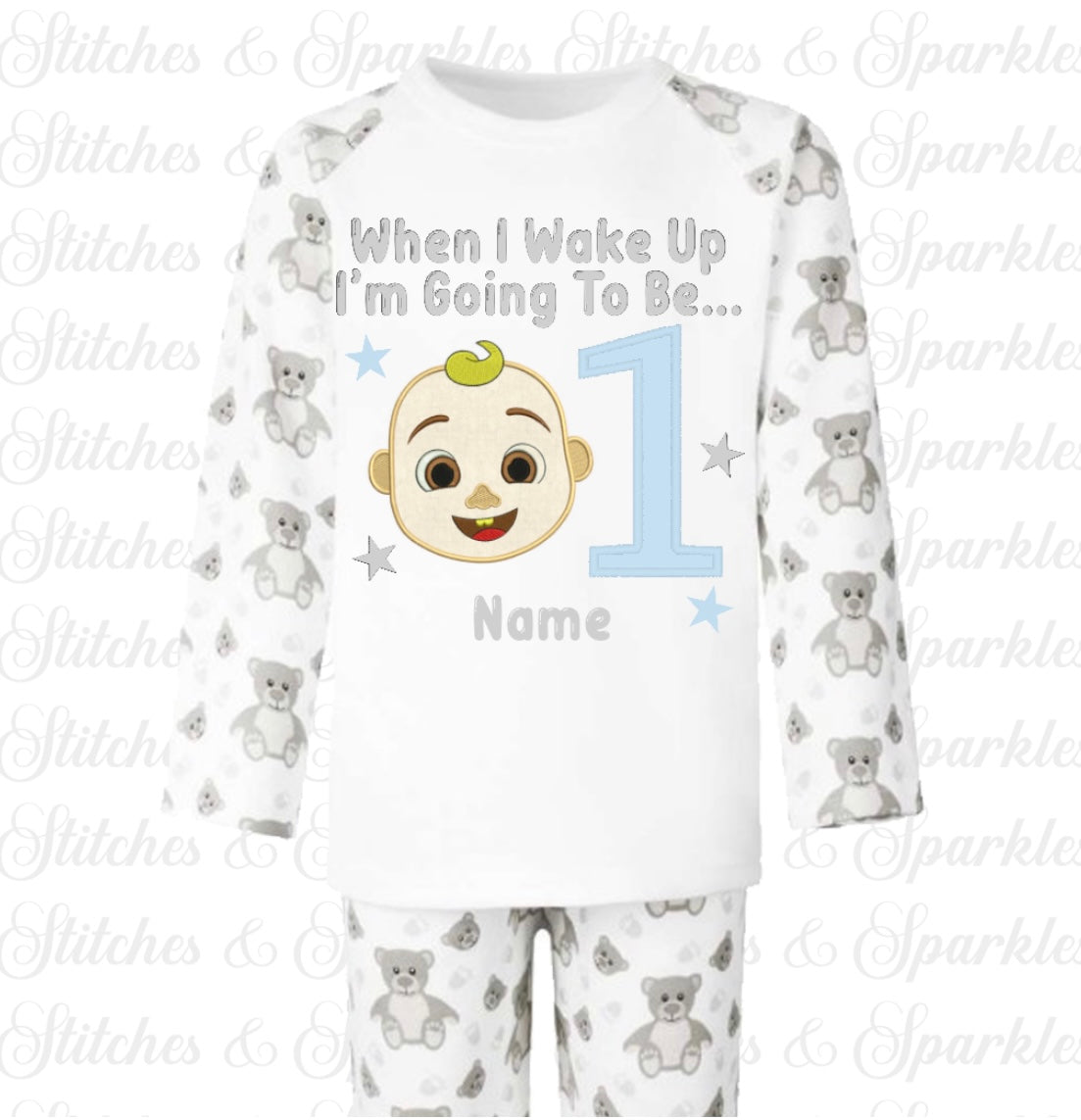 Embroidered Cocomelon JJ Birthday Eve Pyjamas