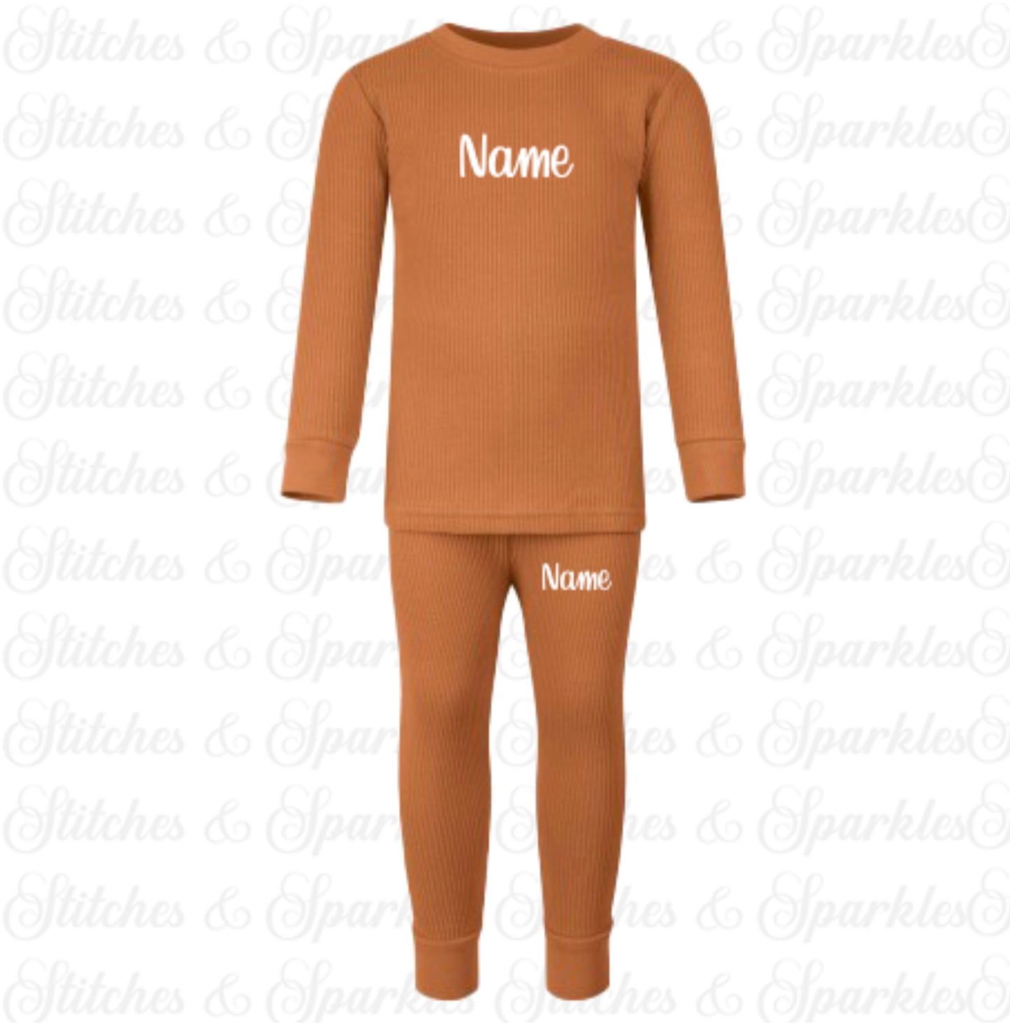 Embroidered Ribbed Loungewear - Large Chest Personalisation