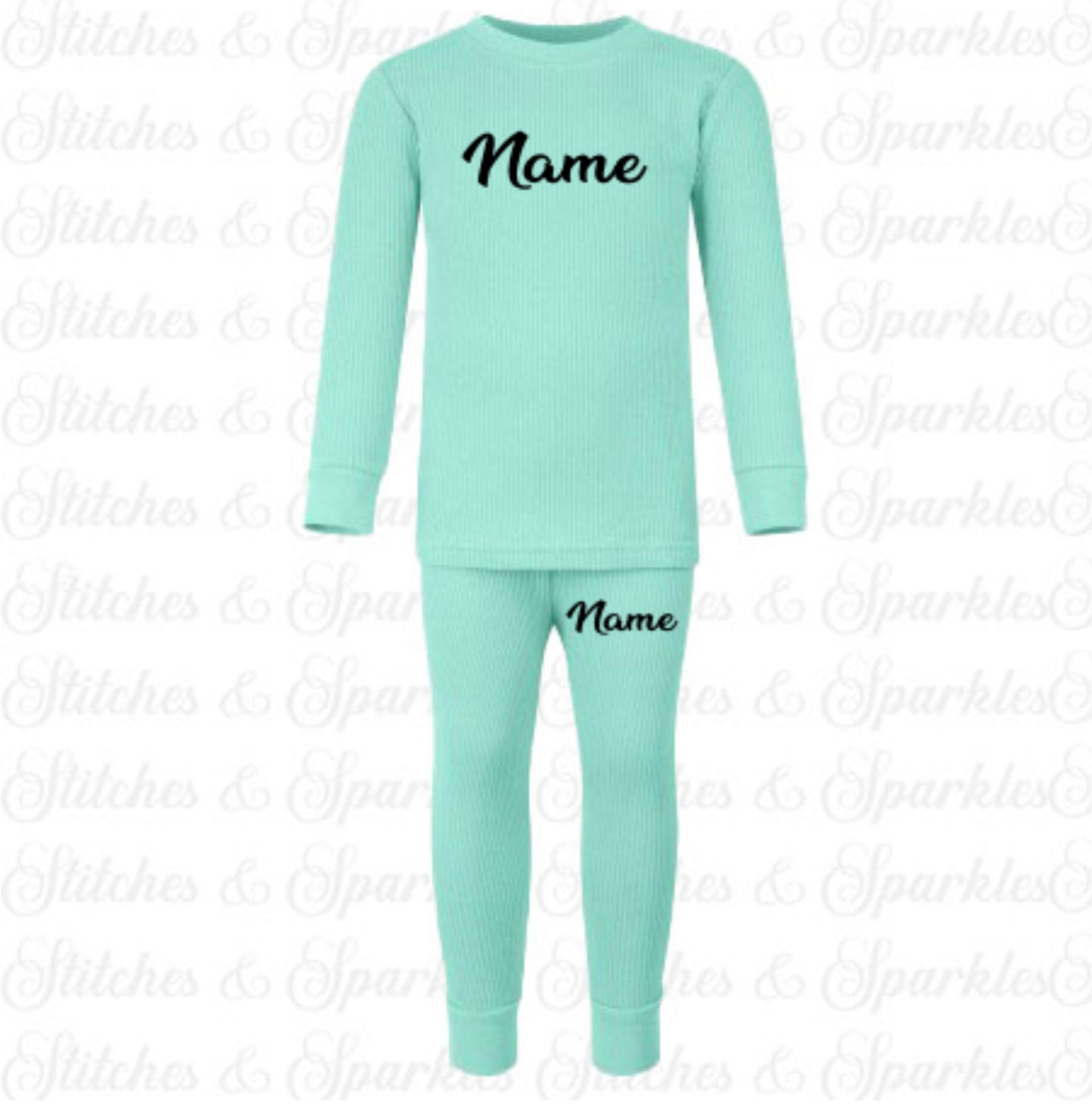 Embroidered Ribbed Loungewear - Large Chest Personalisation