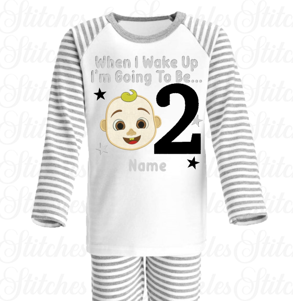 Embroidered Cocomelon JJ Birthday Eve Pyjamas