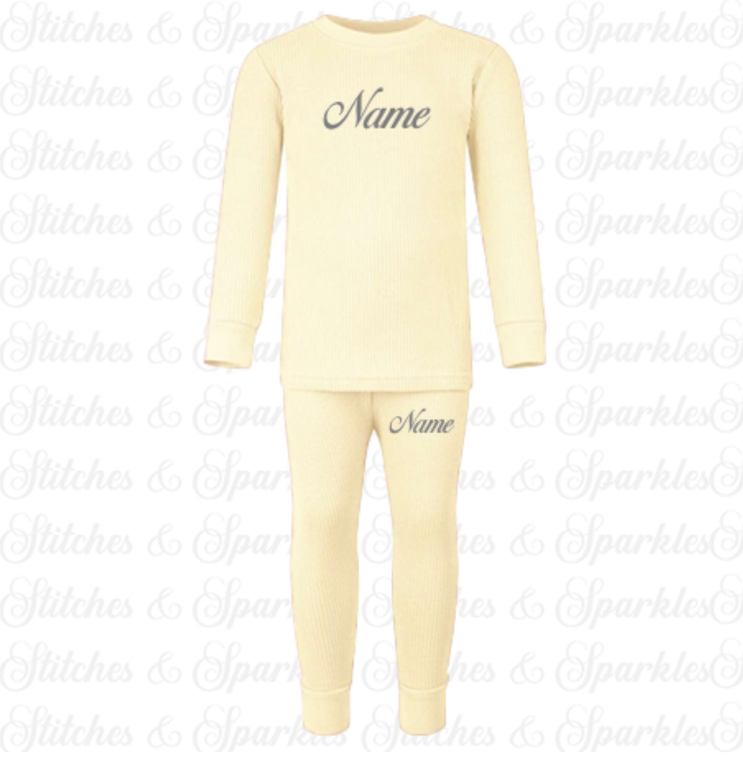 Embroidered Ribbed Loungewear - Large Chest Personalisation