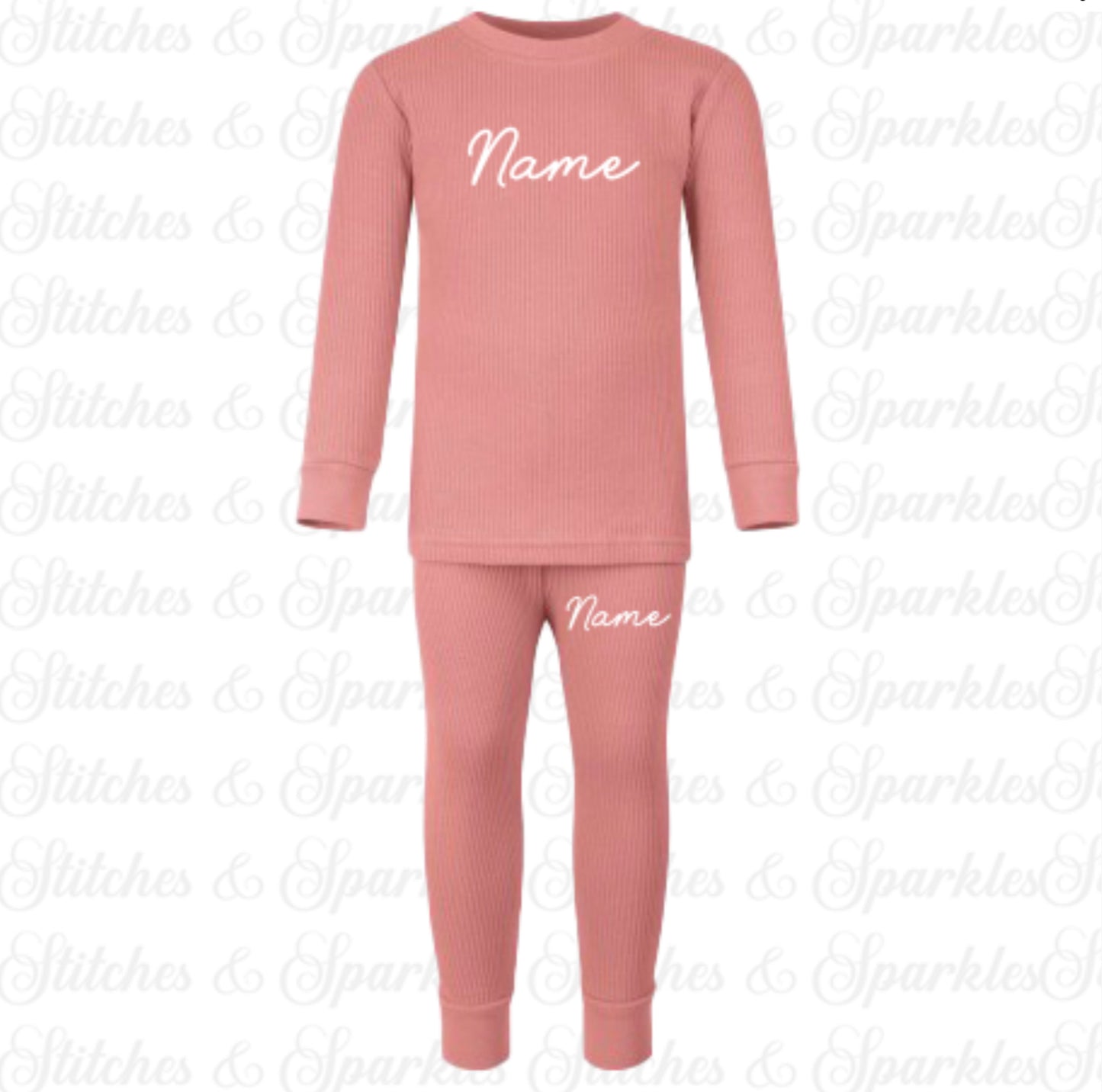 Embroidered Ribbed Loungewear - Large Chest Personalisation