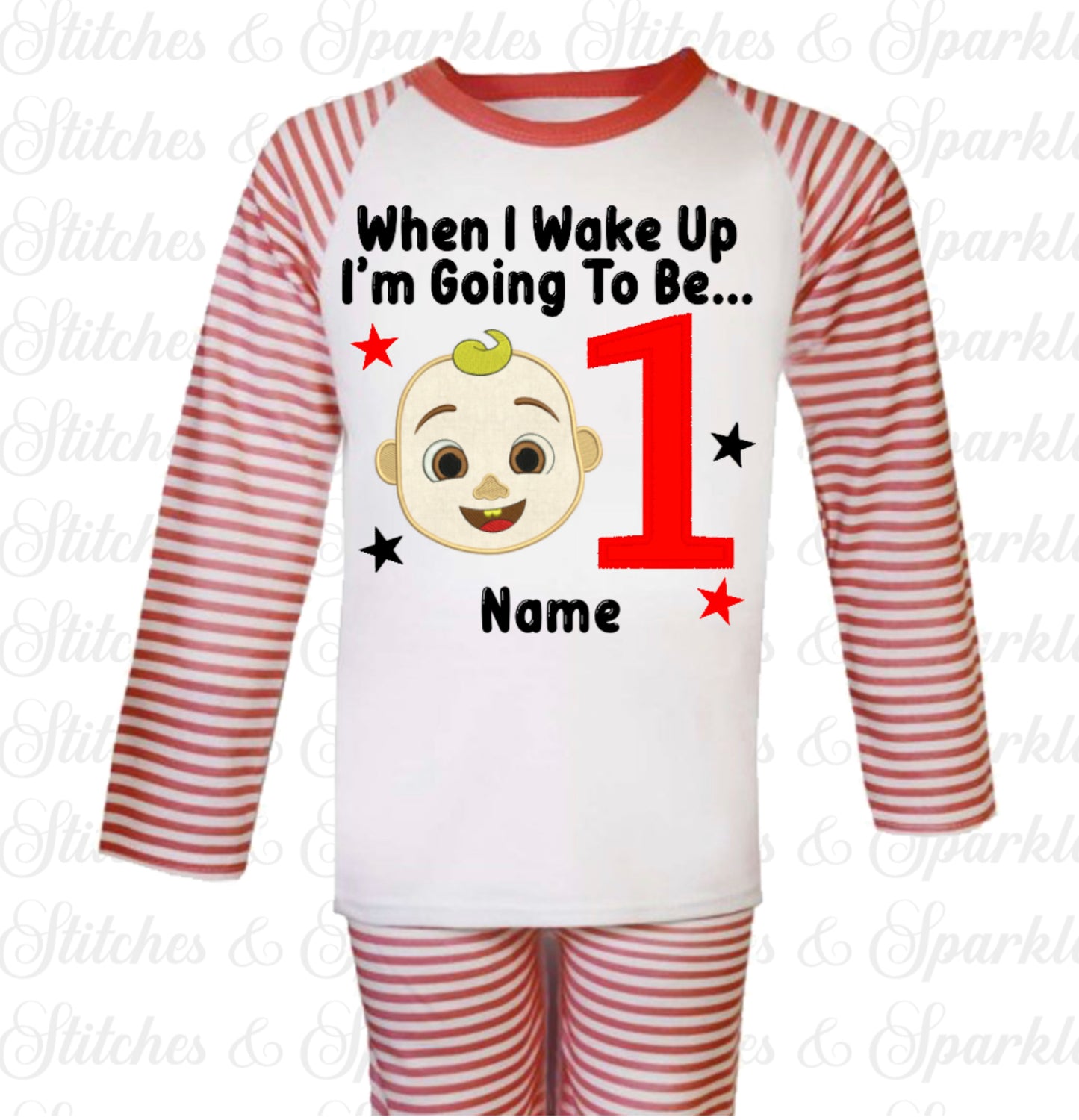 Embroidered Cocomelon JJ Birthday Eve Pyjamas