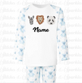 Load image into Gallery viewer, Embroidered Safari Animals Pyjamas
