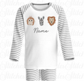 Load image into Gallery viewer, Embroidered Safari Animals Pyjamas