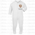 Load image into Gallery viewer, Embroidered Safari Animal - Button Up Sleepsuit Romper