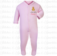 Load image into Gallery viewer, Embroidered Teddy Bear - Button Up Sleepsuit Romper