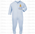 Load image into Gallery viewer, Embroidered Teddy Bear - Button Up Sleepsuit Romper