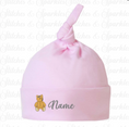 Load image into Gallery viewer, Embroidered Teddy Bear - Knotted Baby Hats