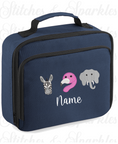 Load image into Gallery viewer, Embroidered Lunch Cooler Bag - Safari Animals