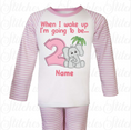 Load image into Gallery viewer, Embroidered Birthday Safari Zoo Animal Pyjamas