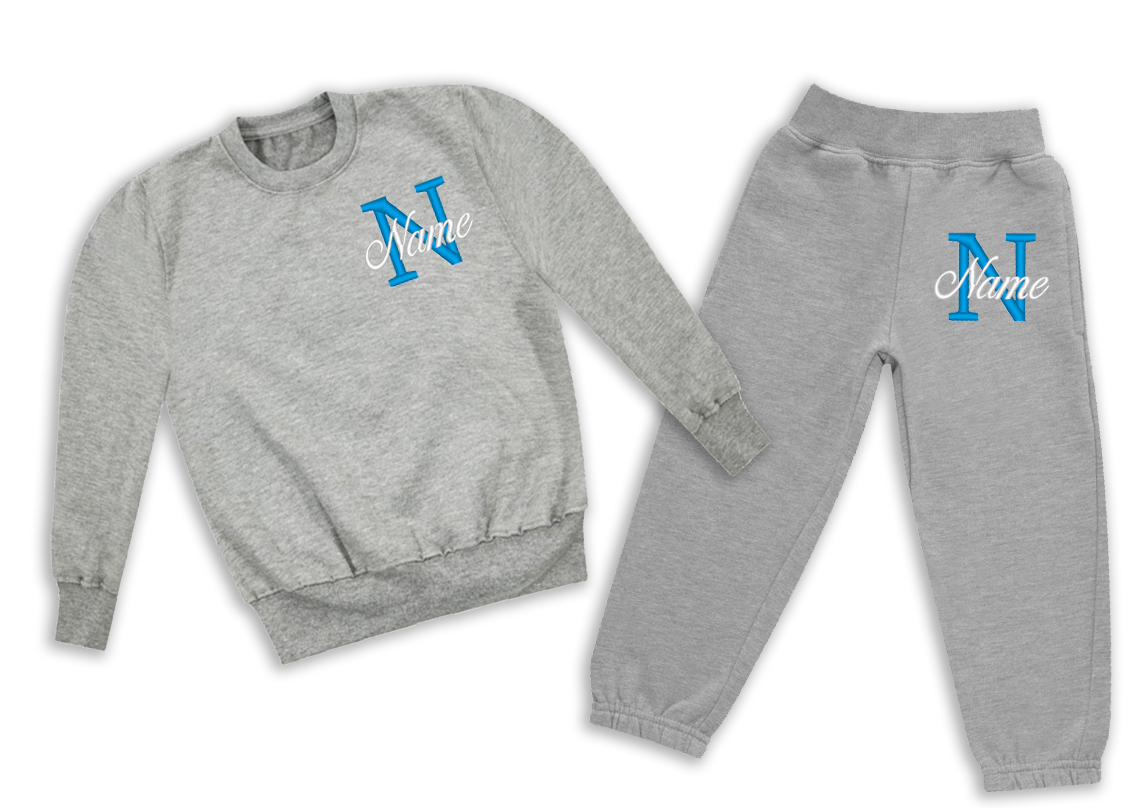 Sweatshirt & Joggers - Embroidered Initial & Name