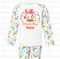 Load image into Gallery viewer, Embroidered Hello Back to School Pyjamas