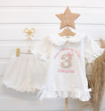 Load image into Gallery viewer, Floral Birthday & Bow - Embroidered Elizabeth Ruffle Frills Shorts Nightwear Pyjama Set
