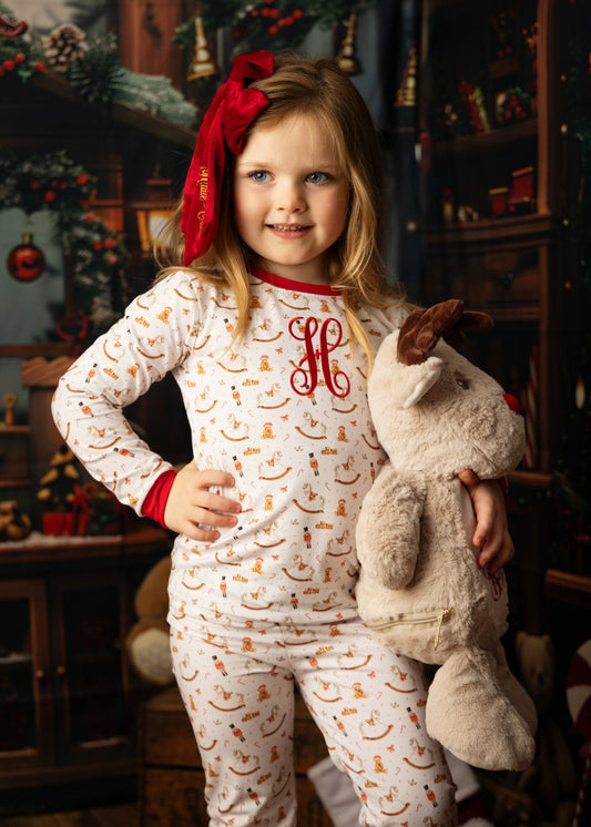 Exclusive Nut Cracker & Horse Print - Christmas Embroidered Initial Pyjamas