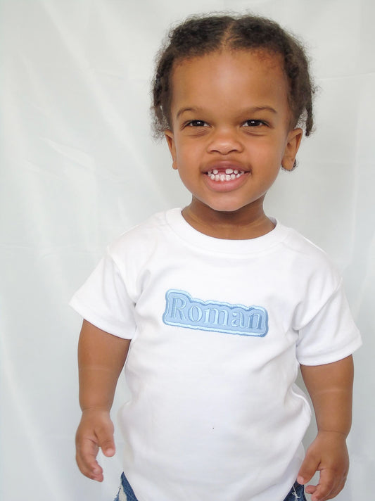 Bubble Name - Embroidered T-shirt