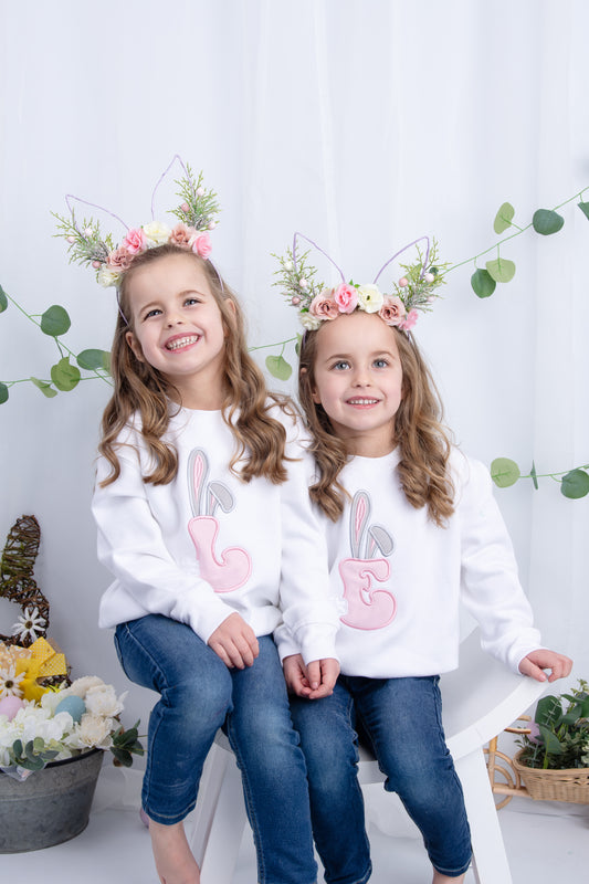 Easter Bunny Initial - Embroidered Sweatshirt / Jumper