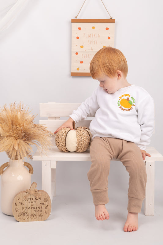 Embroidered Pumpkin Spice & Everything Nice Halloween Sweatshirt