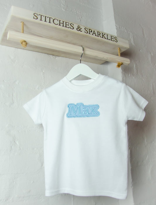 Bubble Name - Embroidered T-shirt