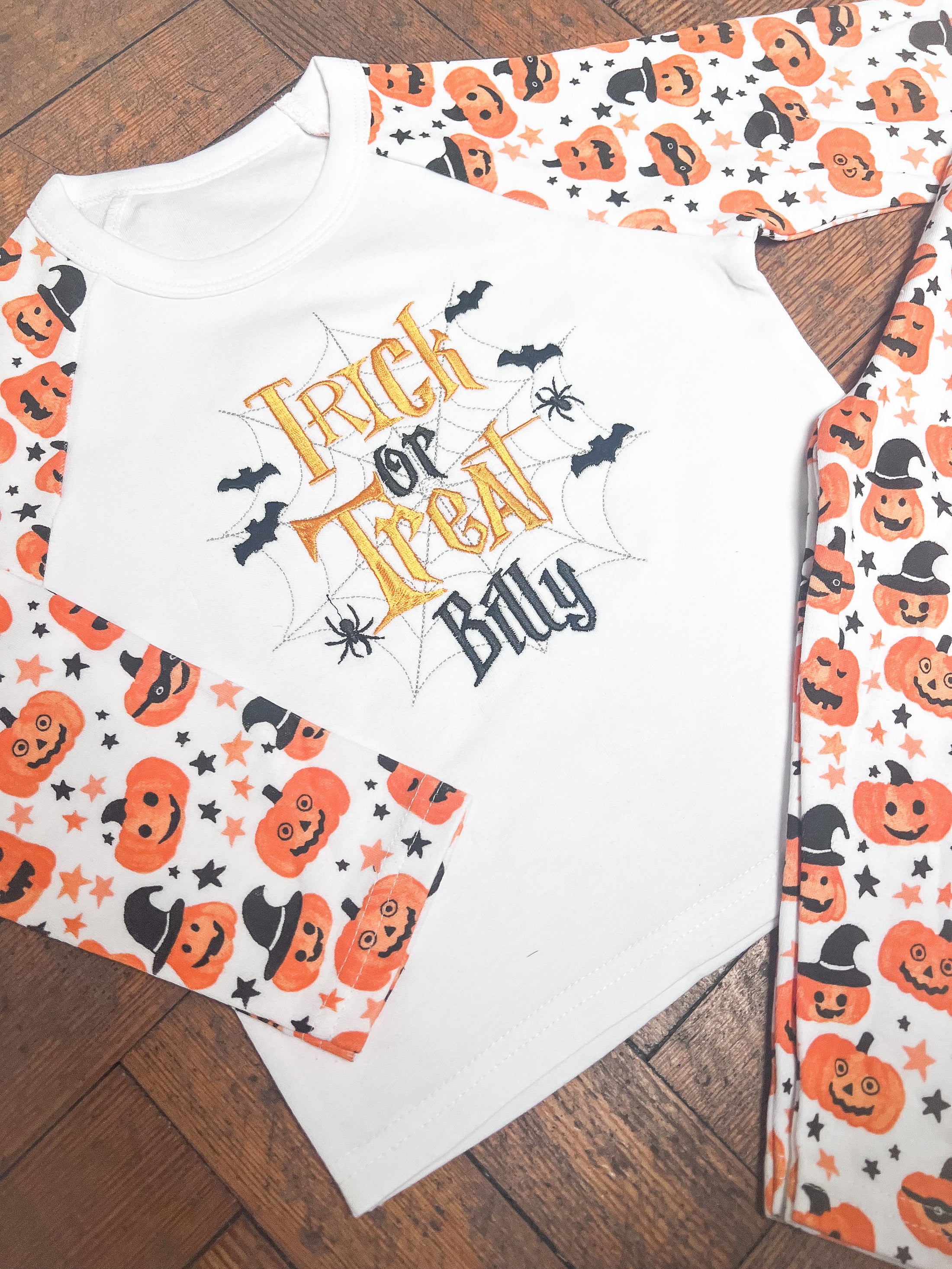 Embroidered Trick or Treat Halloween Pyjamas