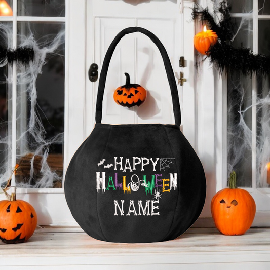 Embroidered Spooky Halloween - Treat Basket Bag