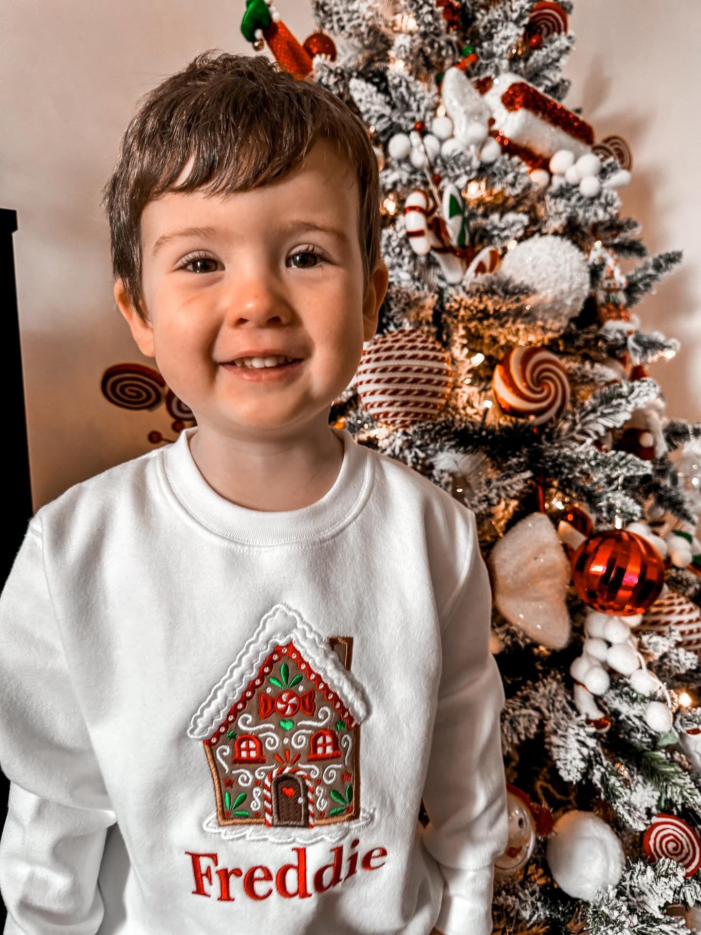 Embroidered Gingerbread House Christmas Sweatshirt / Jumper