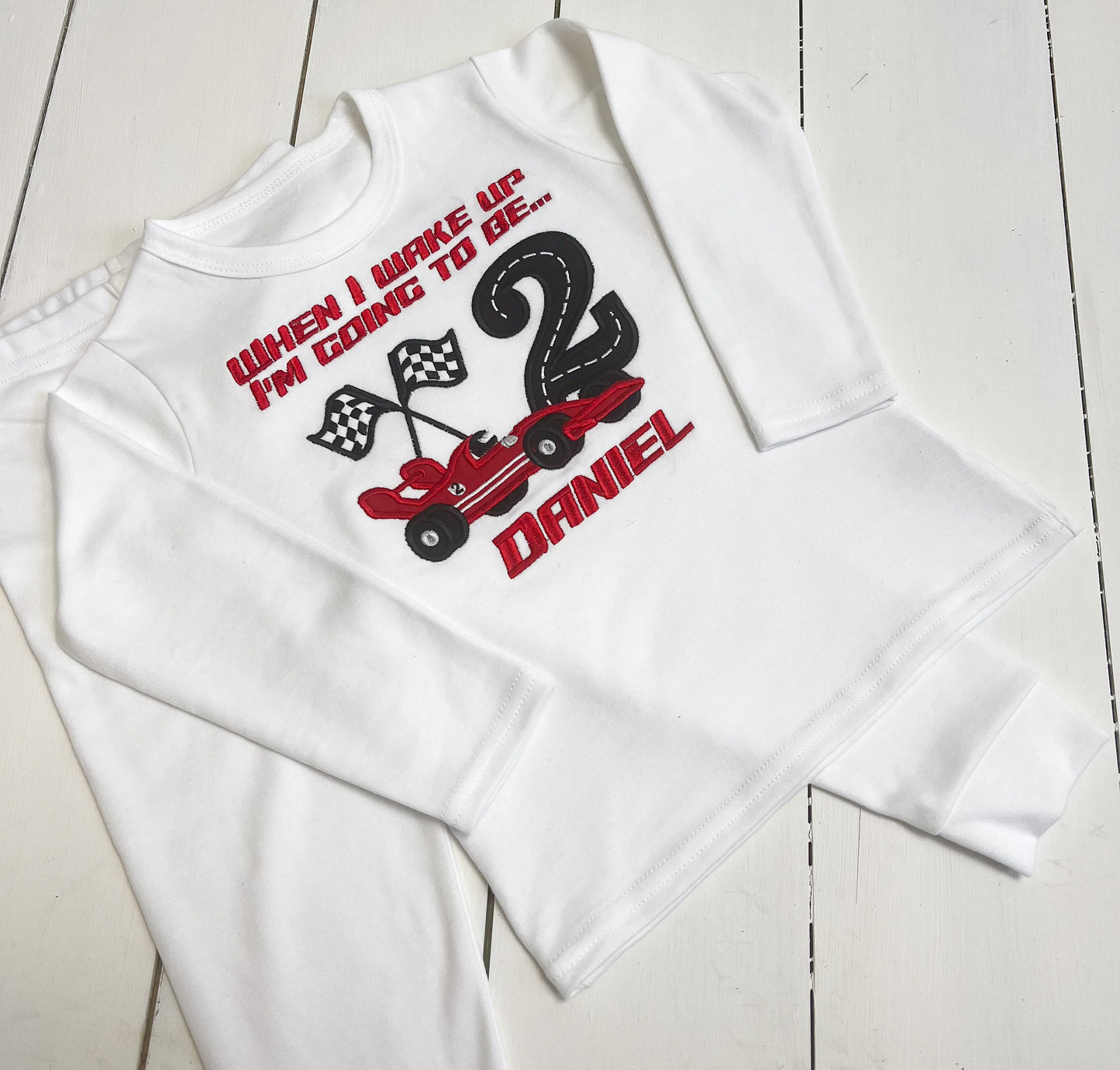 Driving Race Car Birthday - Embroidered Lounge set